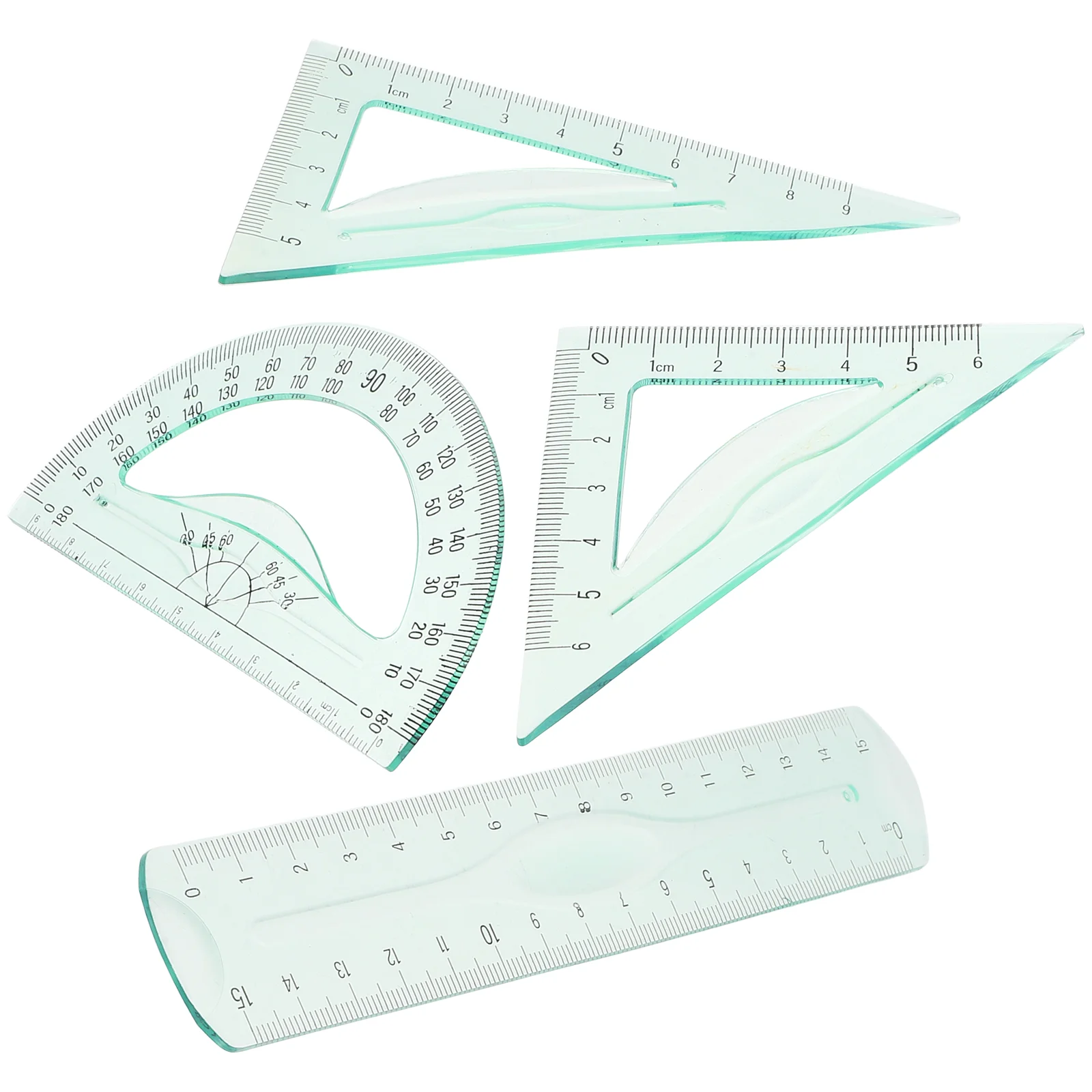 Zachte liniaal Tekening Briefpapier Meten Linialen Gradenboog Geometrie Professioneel opstellen Multifunctionele driehoek