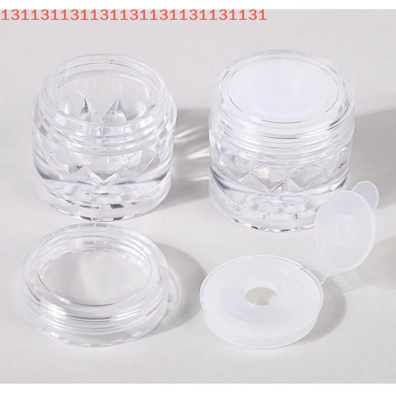 برطمانات نفاثة فارغة مع شبكة، حاوية بودرة سائبة، غطاء شفاف، زجاجات مستحضرات تجميل قابلة لإعادة الملء، 2/5 قطع #3