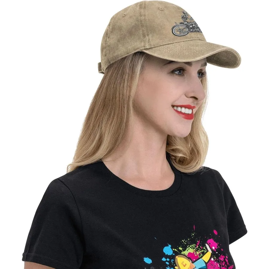 Casquette de Baseball pour moto, squelette, chapeau de Cowboy en coton, rétro lavé, réglable