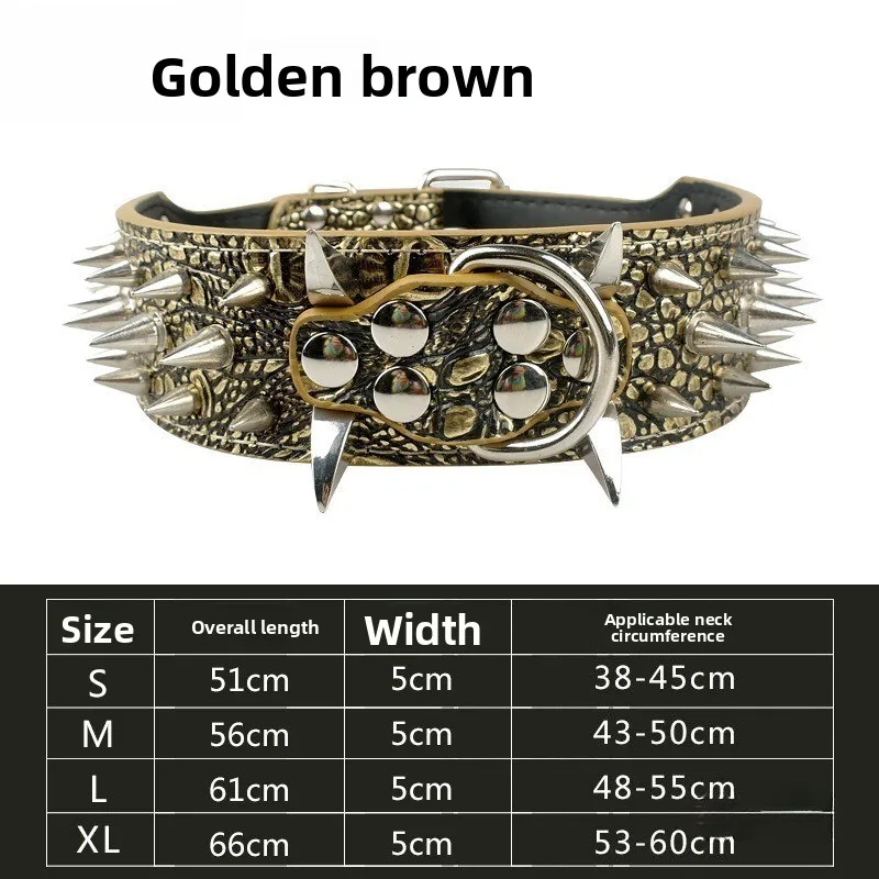 Collar para perros medianos y grandes, Collar Doggy Bully con remaches Castello Bully, Anillo antipinzamiento para el cuello, Talla XL predeterminada enviada