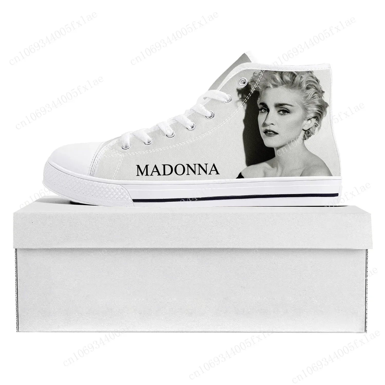 Madonna Pop Rock Singer High Top High Quality Sneakers Mens Womens Teenager Canvas Sneaker Couple Shoe Custom Shoe Disco Fashion