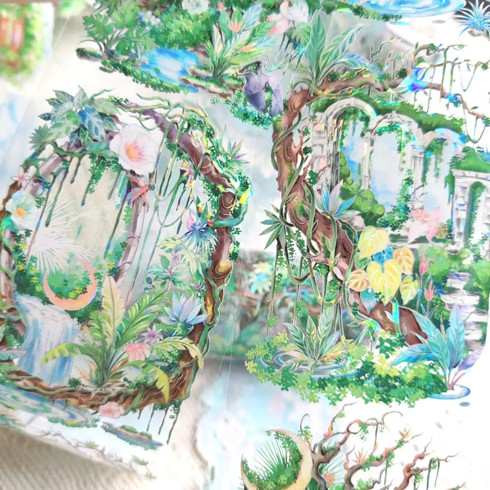 

Garden of Eden Green Trees Washi Pet Tape Collage Journal