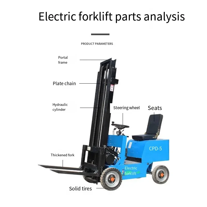 500Kg/800kg 4 Wheels Small Size Mini Electric Forklift Narrow Aisle Forklift