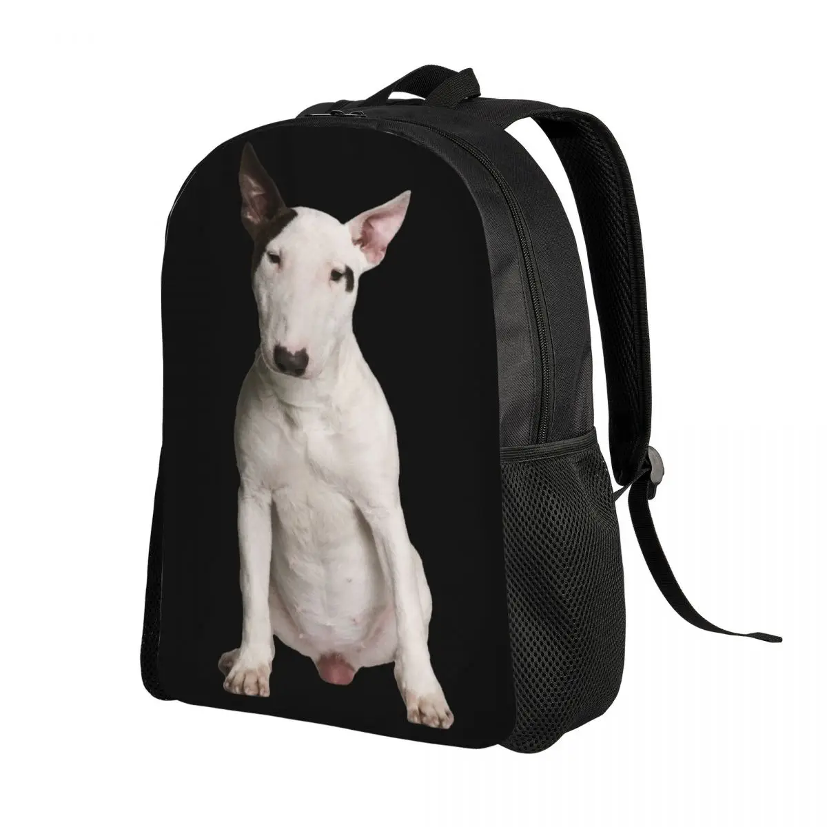 Custom Cute Bull Terrier Dog Travel Backpack Women Men School Laptop Bookbag College Student Daypack Bags