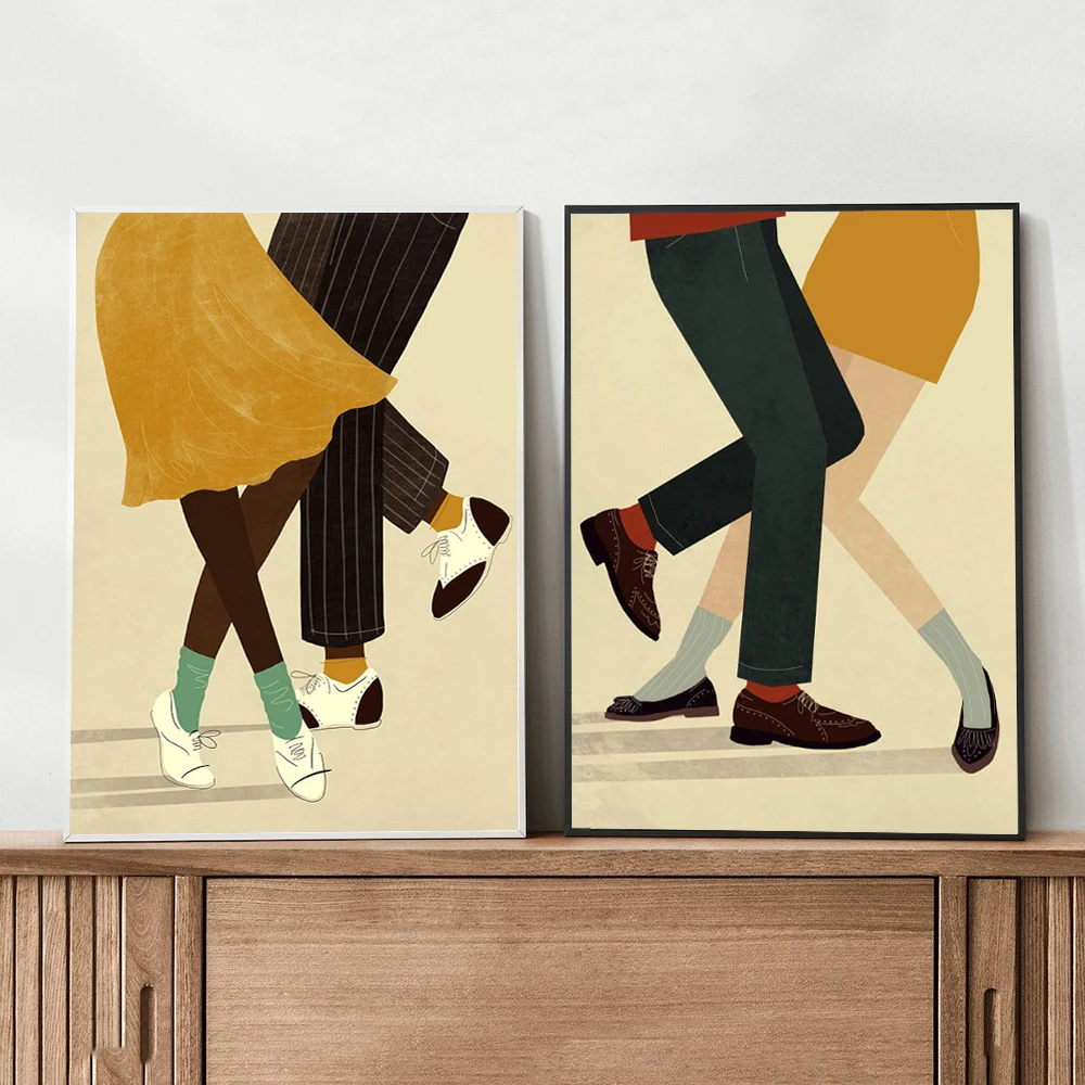 Dancing Couple Northern Soul Savoy Swing Canvas Painting Poster Modern Wall Art Picture for Home Living Room Decoration Unframed