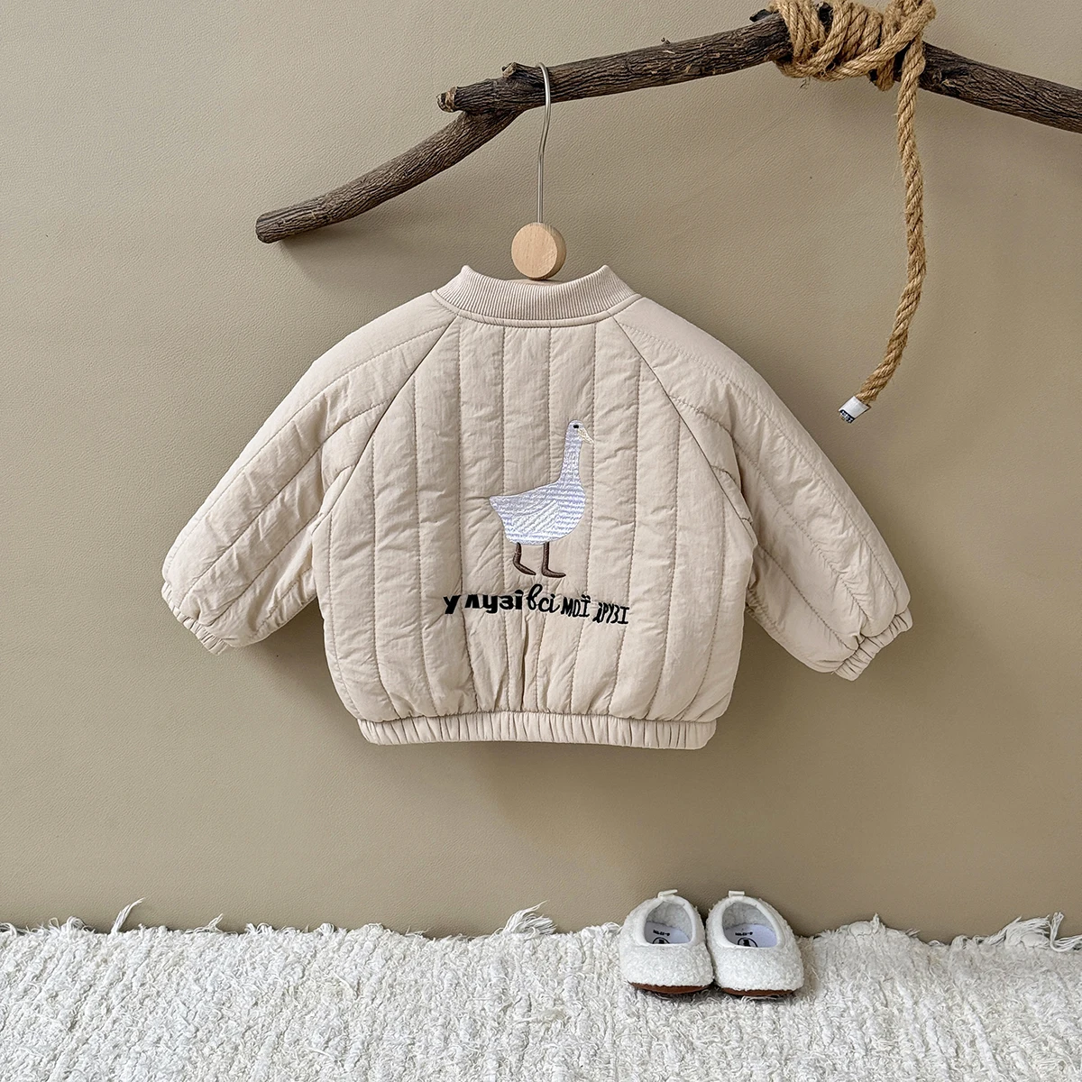 Kleinkind Baby Junge Mädchen Jacken Herbst Winter Langarm Gans Stickerei Baumwolle Mäntel Oberbekleidung Kinder Kleidung – Detail 2