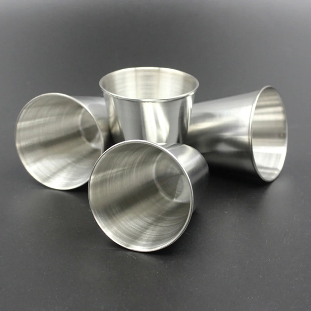 

6pcs Stainless Steel Liquor Cups Shot Glasses For Whiskey Vodka Tequila Portable Bar Tumblers For Home Office Hotel