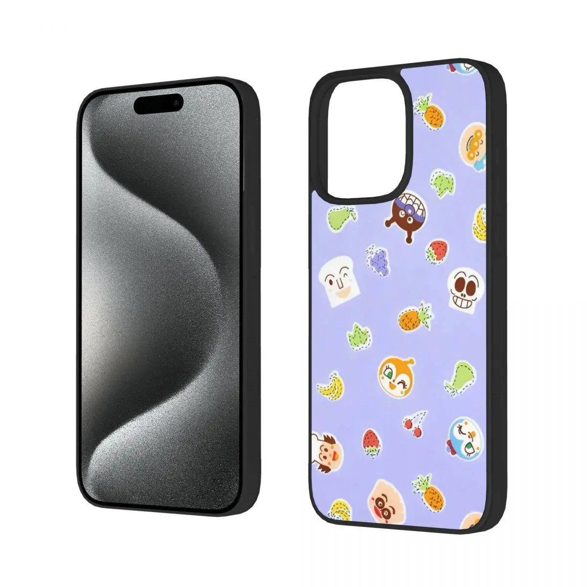 Novelty Anpanmand Anime Cartoon Case For iPhone 15 Pro Pro Max Cover TPU Soft Baikinman Melon girl Camera Lens Protective Case