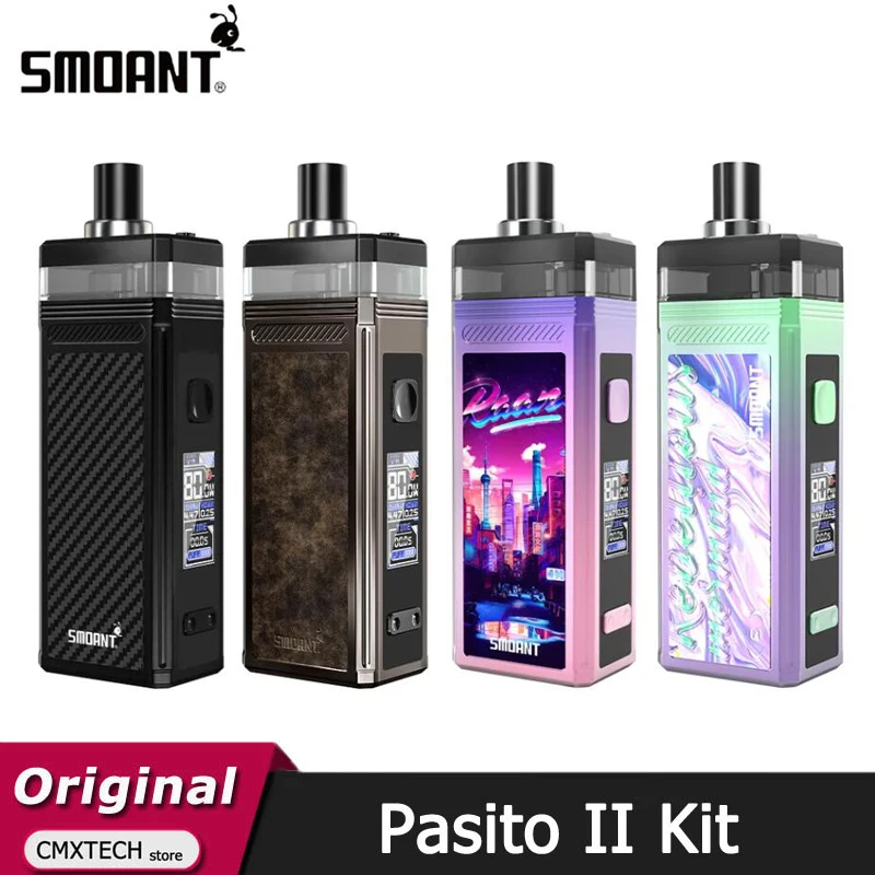 Original Smoant Pasito II Kit 80W Pasito 2 MOD Vape with 6ml Pod Cartridge 2500mAh Battery Electronic Cigarette Vaporizer