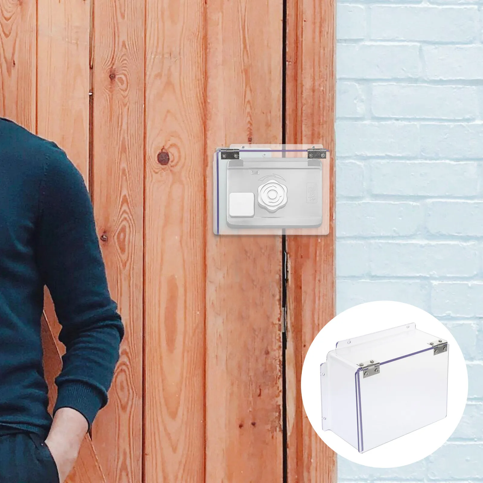 

Outdoor Doorbell Protective Cover Acrylic Waterproof Rain Cover for Doorbell Access Control Attendance Equipment
