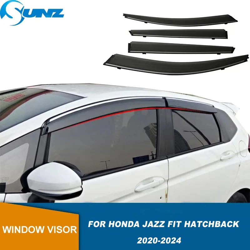 

Car Rain Shield For Honda Jazz Fit Hatchback 2020 2021 2022 2023 2024 4PCS Car Side Window Vent Visor Sun Rain Deflector Guard