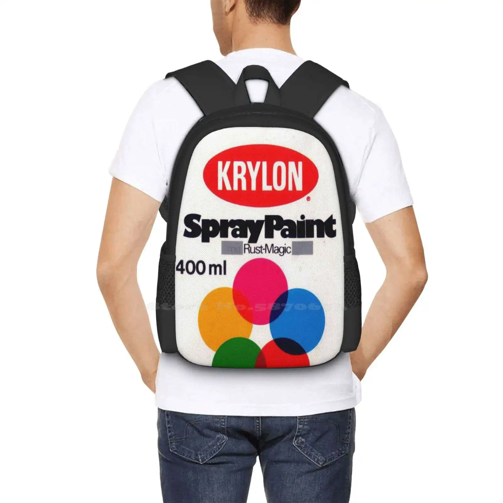 Krylon Vintage Pattern Design Bagpack School Bags Old Skool Krylon Graffiti Spray Paint Breakdancing Hip Hop Old Skool Paint