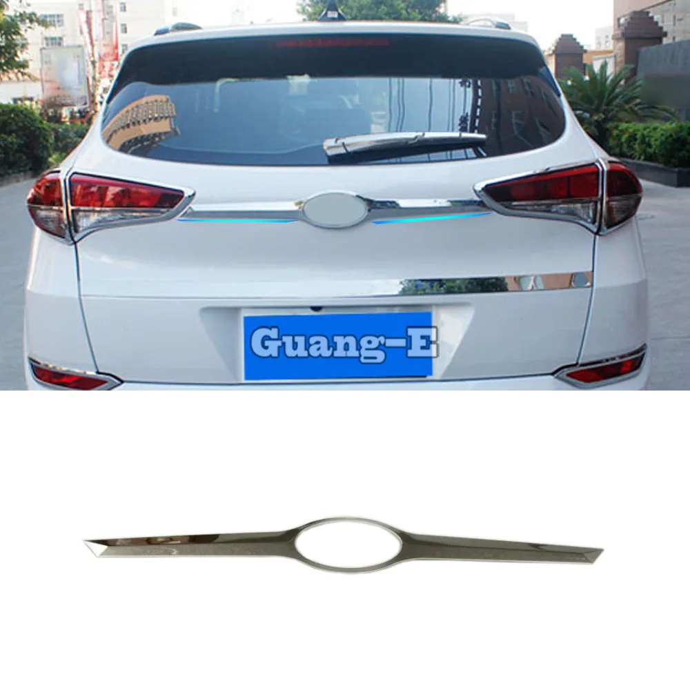

For Hyundai Tucson 2015 2016 2017 2018 2019 Chrome Styling Body Trunk Lid Cover Molding Rear Door Tail Gate Trim Sticker 1pcs
