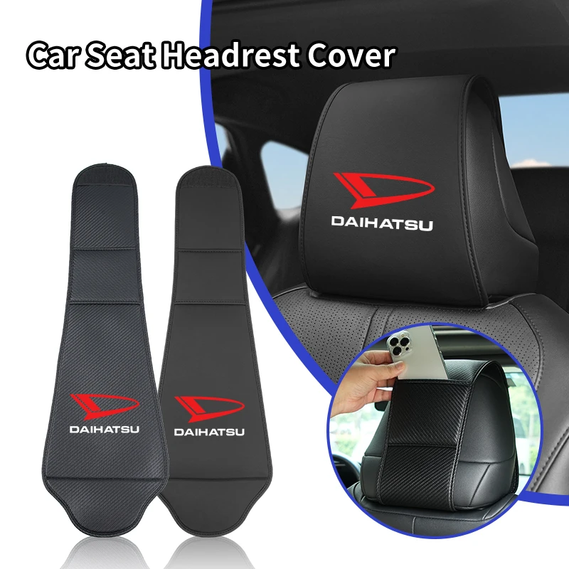 Funda protectora para reposacabezas de coche, bolsa de almacenamiento, funda de almohada de cuero para DAIHATSU Sirion Feroza Trevis Taft Terios 2 Cuore Stori, 1/2 Uds.