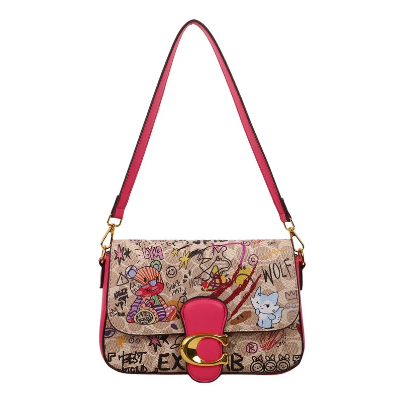 حقيبة جرافيتي على شكل دب على شكل حرف C لعام 2025 - حقيبة كتف صيفية أنيقة تحت الإبط للتجارة الخارجية الأكثر مبيعًا #5