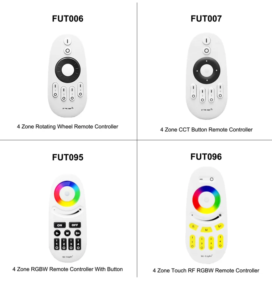 Imagem -05 - Milight-controlador Remoto sem Fio Rgb ww Dimmer 2.4g Fut007 Fut087 Fut089 Fut090 Fut092 Fut095 Fut096 Fut099 B0-b4 b8 m4