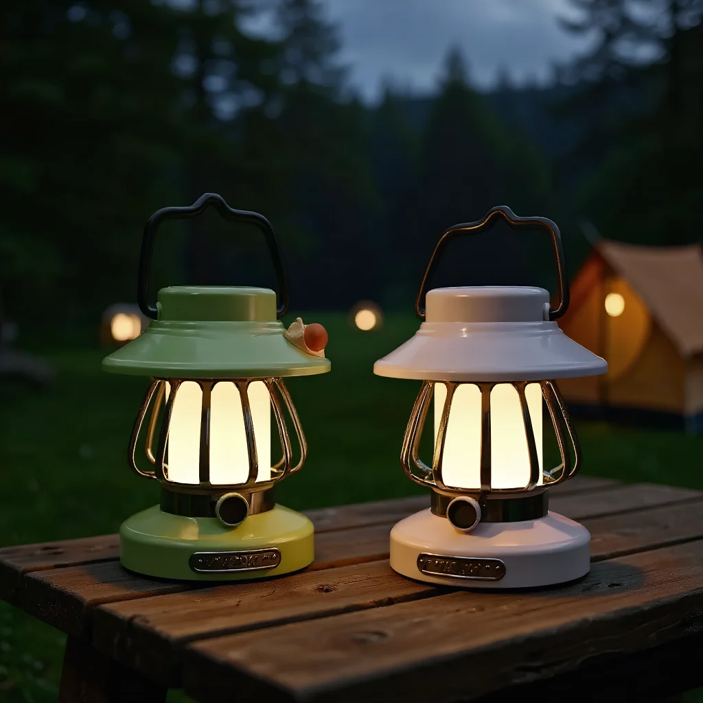 Retro Snail Design Camping Night Light - Portable Rechargeable Outdoor Tent Atmosphere Light