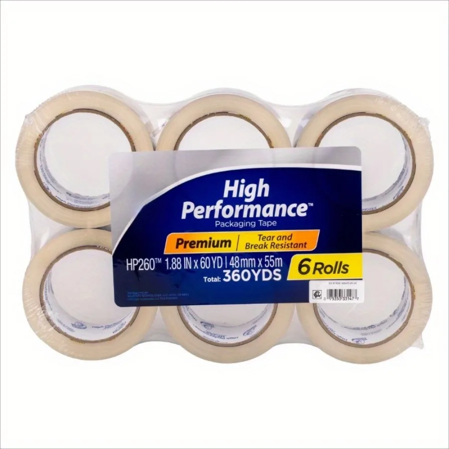 

High Performance Packaging Tape, Clear, 1.88 in x 60 yd, 6 rolls