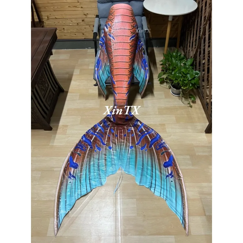 

Adult Mermaid Tail Thin High Elasticity Super Shiny Hot Stamp Bronzing New Fabric Like Fish Printing Aquarium Swimming