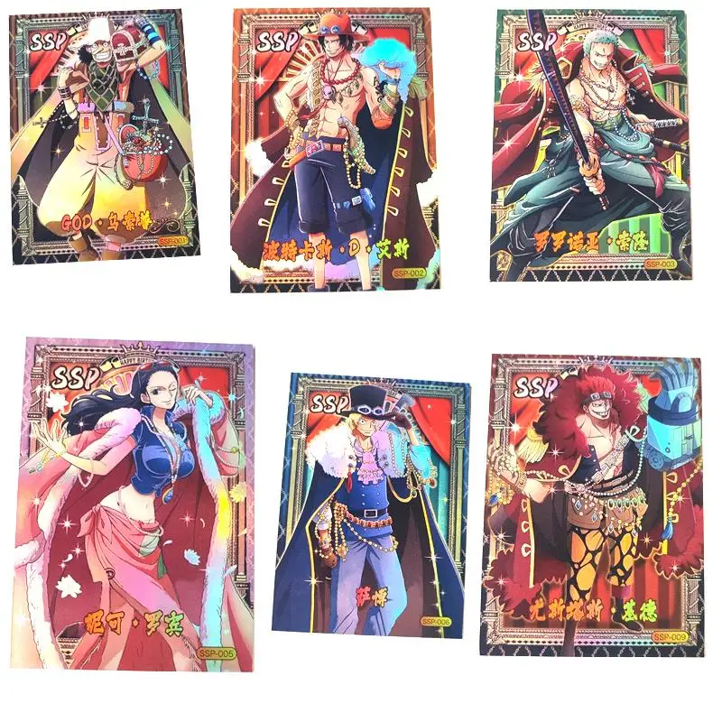 

Anime One Piece Ssp Series Zoro Luffy Robin Eustass Kid Cartoon Characters Bronzing Collection Flash Card Toys Christmas Gift