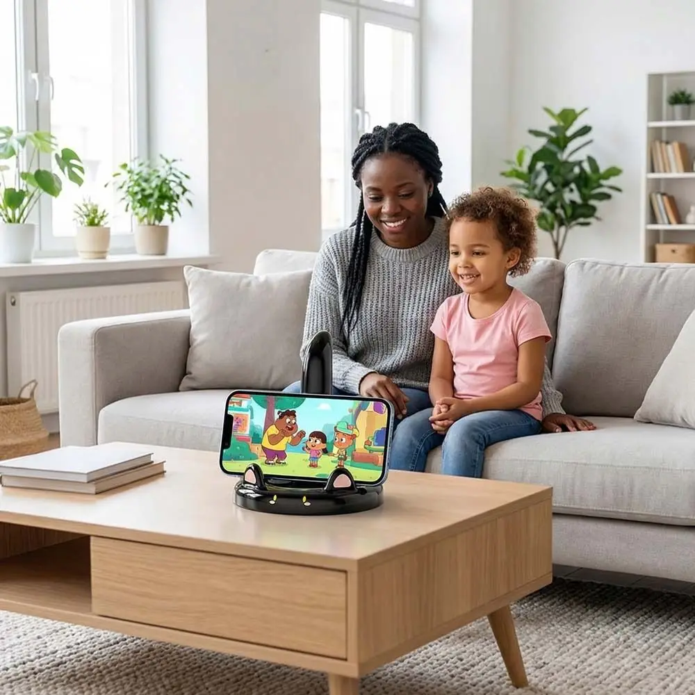 

Держатель для телефона в виде кошки из смолы, противоскользящая настольная подставка, мультяшный портативный держатель для телефона в форме кошки, украшение для дома