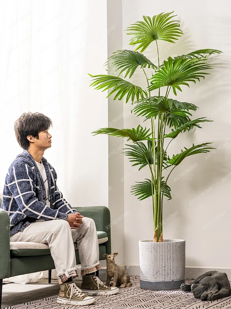 

Chinese Fan Palm Fan Sunflower Palm Floor Bonsai Plant Fake Trees Green Plant Landscape Decoration Ornaments