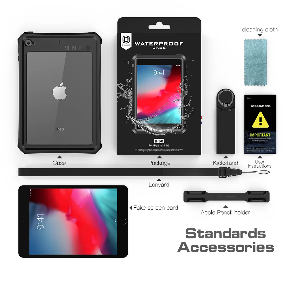 IP68 Waterproof Case For iPad Mini 5 Case Anti-Scratch Full Screen Protector Shockproof Cover For New iPad Mini 4 Case 7.9" IM51