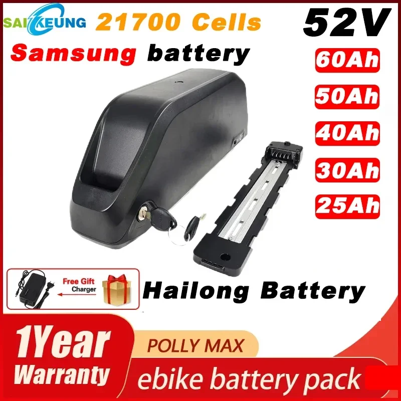 

52v50ah Hailong Polly 48V 60V 36V 72v 20 25 30ah 35 40ah 21700 Аккумулятор для электровелосипеда 45 50 60Ah Аккумулятор для электрического велосипеда для 2000W