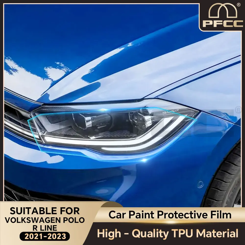 

PFCC Paint Protection Film for Volkswagen VW Polo R Line 2021-2023 Precut Transparent PPF TPU 8.5mil Headlight Rearview Film
