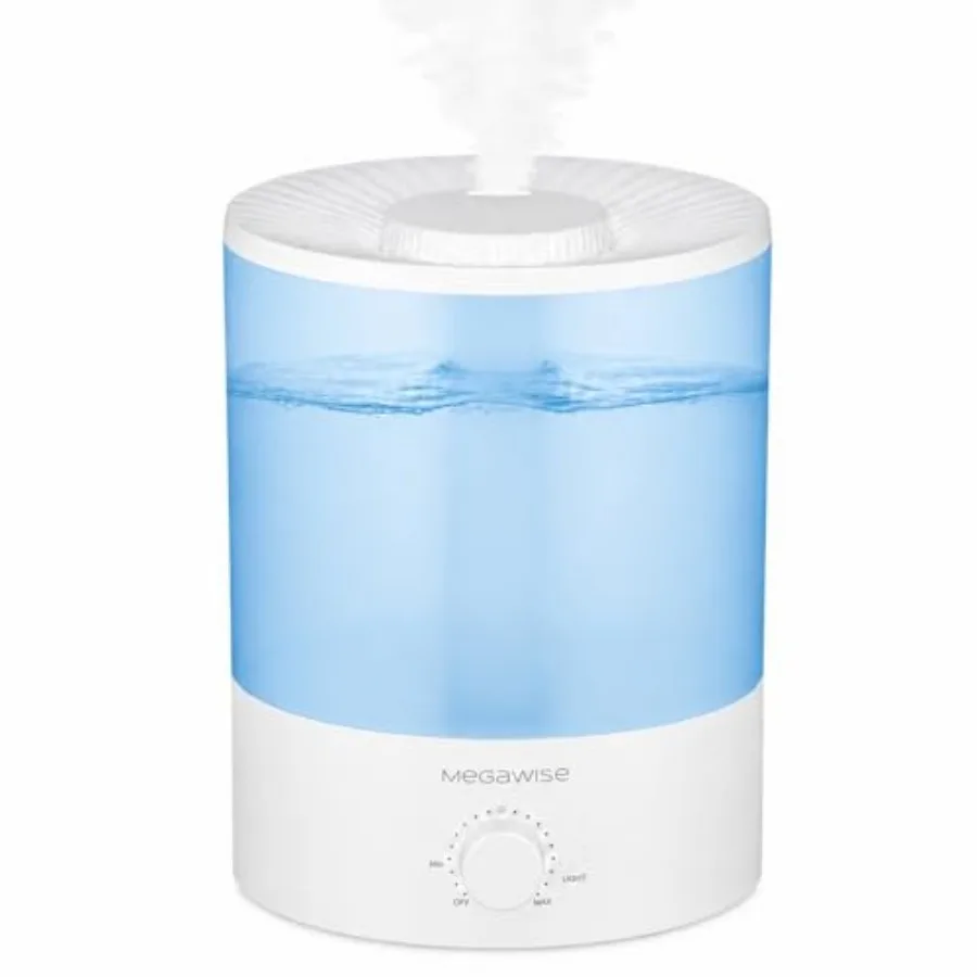 

Ultrasonic Cool Mist Humidifier Quiet Operation, Top Fill, Auto Shut-Off Ideal for Bedroom, Baby Room, and Plants 3.5 L