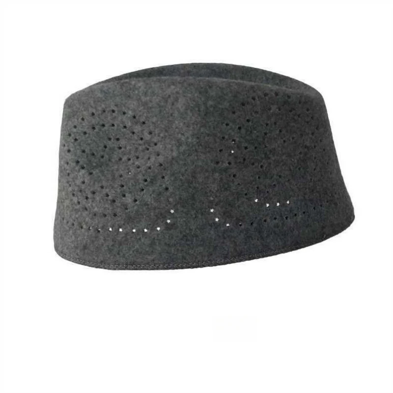 Casquettes musulmanes pour hommes, chapeau de prière, vêtements pour hommes, produits fiscaux, livraison gratuite, laine islamique, saoudien, juif, maille chaude, gris, kufi, 03257