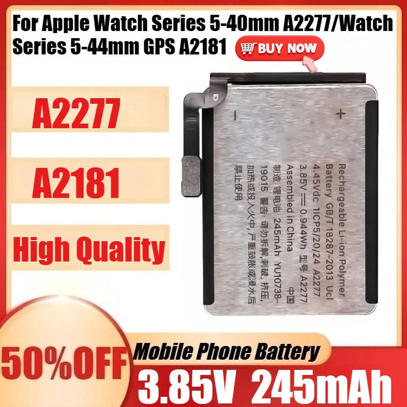 New A2277 A2181 245mAh 296mAh Battery For Apple Watch Series 5-40mm A2277/Watch Series 5-44mm GPS A2181 Batteria