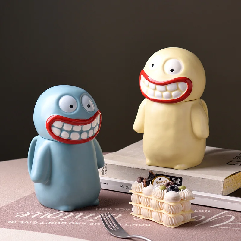 

Уродливая милая кружка-монстр ручной работы с большим ртом, креативная керамическая чашка, подарок на день рождения