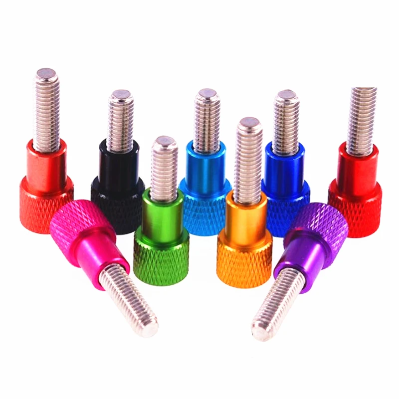 5pcs Thumb Screw M3 M4 Aluminum knurled head Stainless steel Hand Tighten Thumb screw anodized 10 colors
