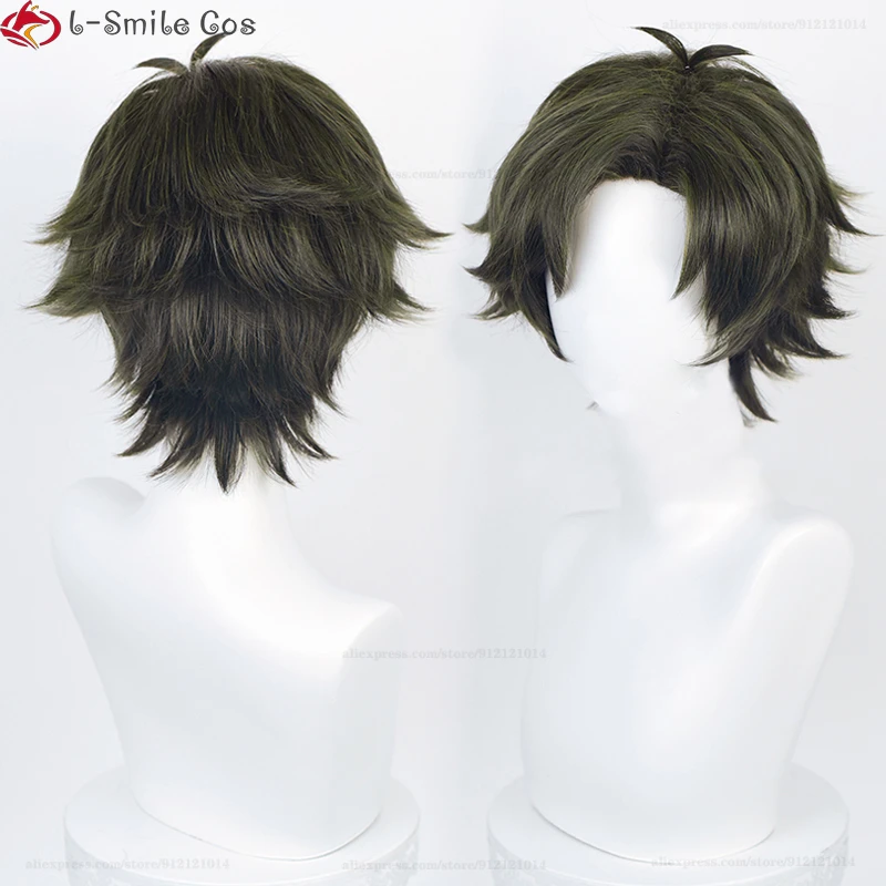 Damian Desmond Anime Cosplay Wig, Green Party Wigs, Short 30cm, Anya Forger's Irritation Mate, Second Son of Matovan Boy Wigs