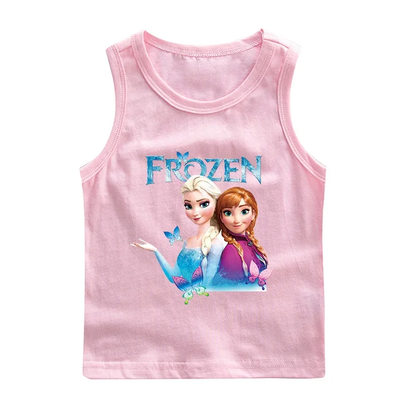 

Disney Singlet for Girls Frozen Kids Underwear for Girls Princess Elsa and Anna Tank Tops Summer Wear Cotton Camisoles Thin Vest