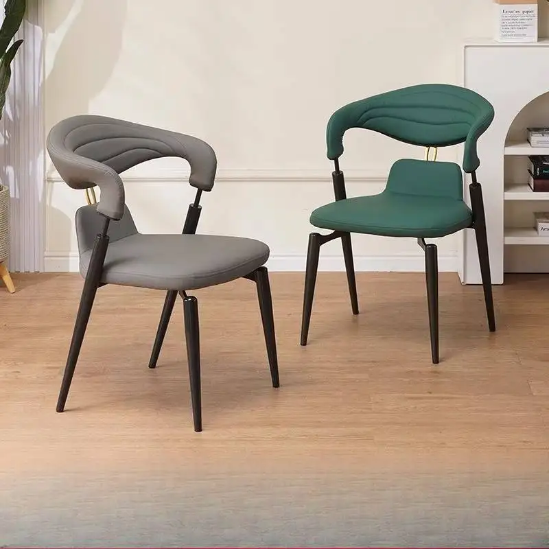 

Minimalist Armrest Dining Chair White Upholstered Design Comfortable Dining Chair Lounge Office Silla Cadeira Home Furniture