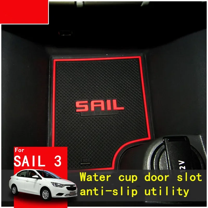 For 2015-2018 Chevrolet Sail 3 3D Rubber Mat Door Slot Pad Cup Cushion Groove Mat Lnterior Anti Slip Mat  Car Accessories