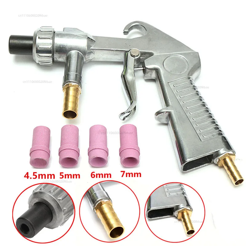 Sandblaster Air Siphon Feed Blast Nozzle Ceramic Tips Abrasive Sand Blasting with 4pcs Ceramic Nozzles Abrasive