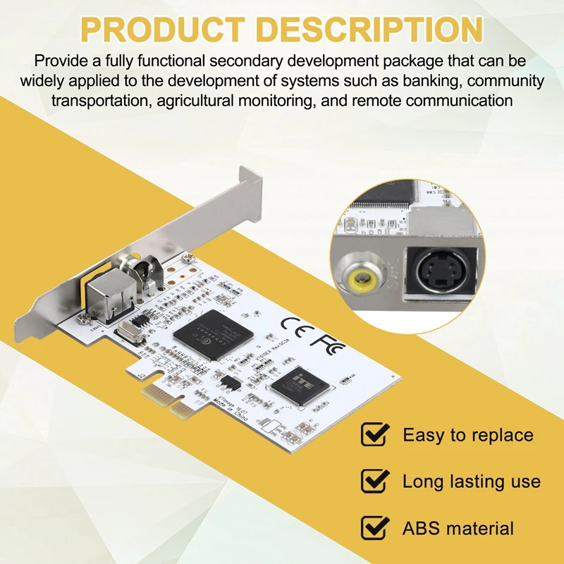 PCIE Expansion Card PCIE To AV Surveillance HD 640X480 Resolution Video Capture Card Image Capture Card