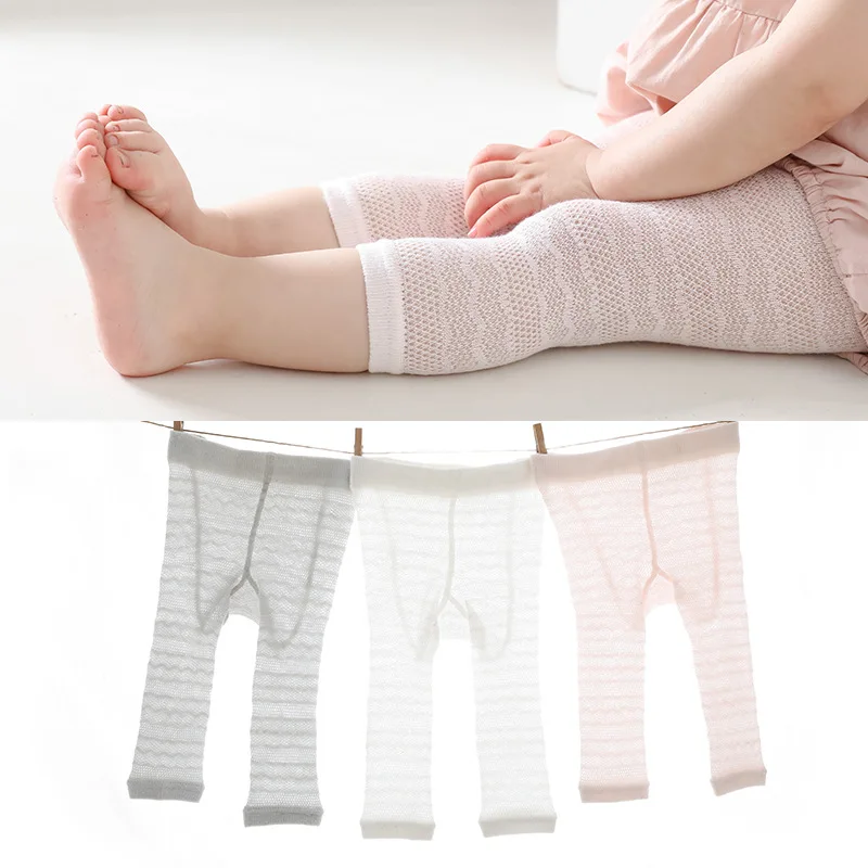 

0-4T Baby Girls Leggings Summer Mesh Thin Hollow Cotton Soft Casual Toddler Girl Trousers Children Pantyhose Kids Pants