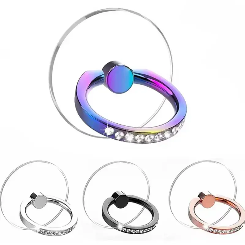 360 °   Suporte giratório do anel do telefone brilhante do diamante - suporte transparente do aperto do dedo para todos os smartphones 2025