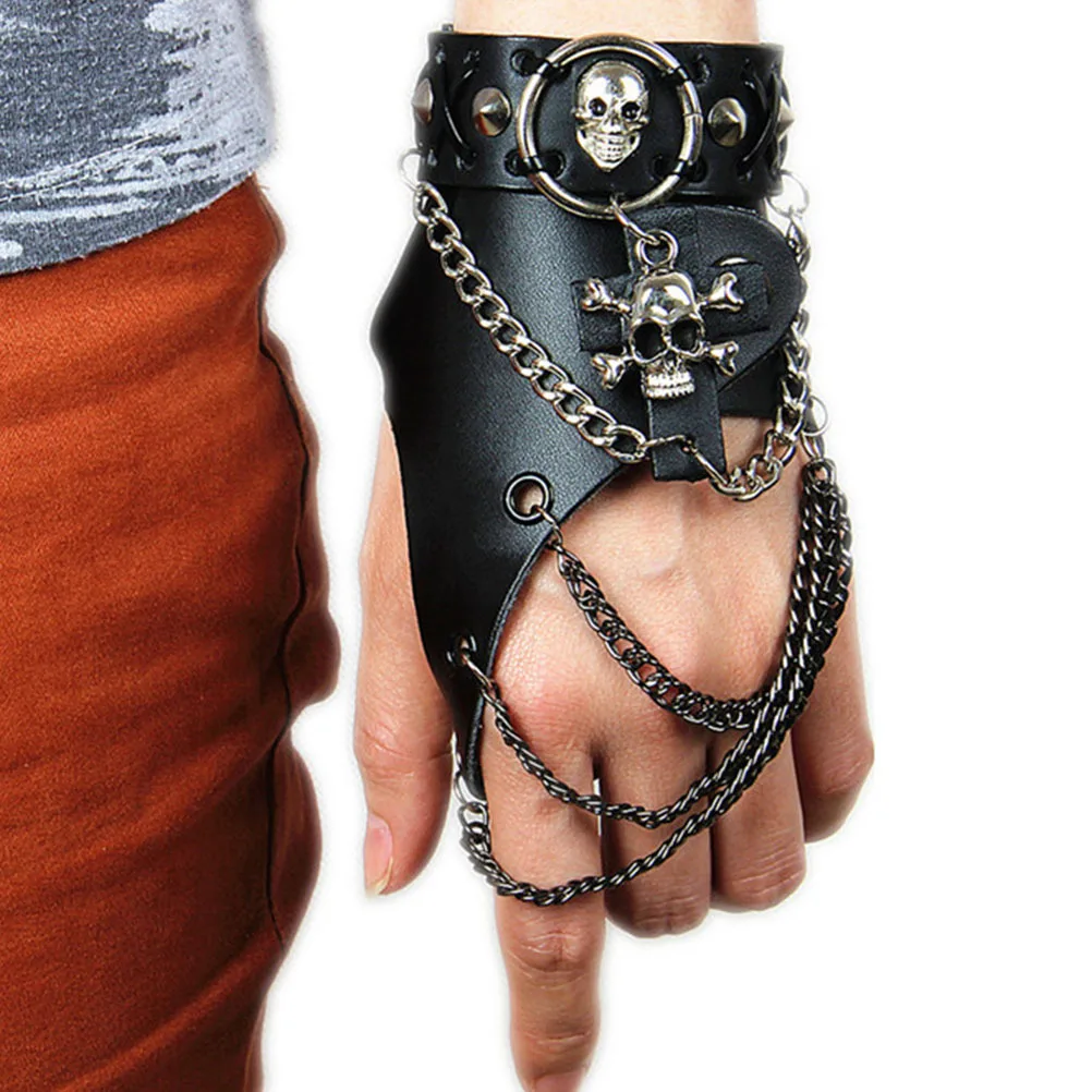 

1Pcs Skull Halloween Finger Bracelet Punk Style Wrist Jewelry Stylish Party Accessory Wrist Jewelry