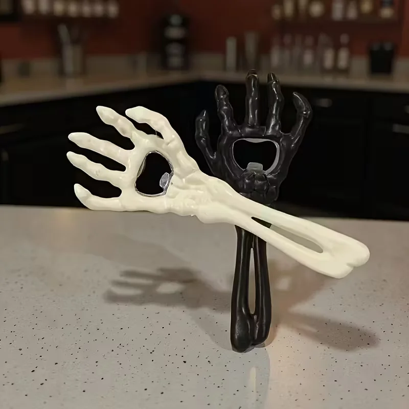 Skeleton Hand Bottle Opener - Horror Cast Iron Beer Opener with Spooky Design, Halloween Party Gift for Men, Bar Accessory