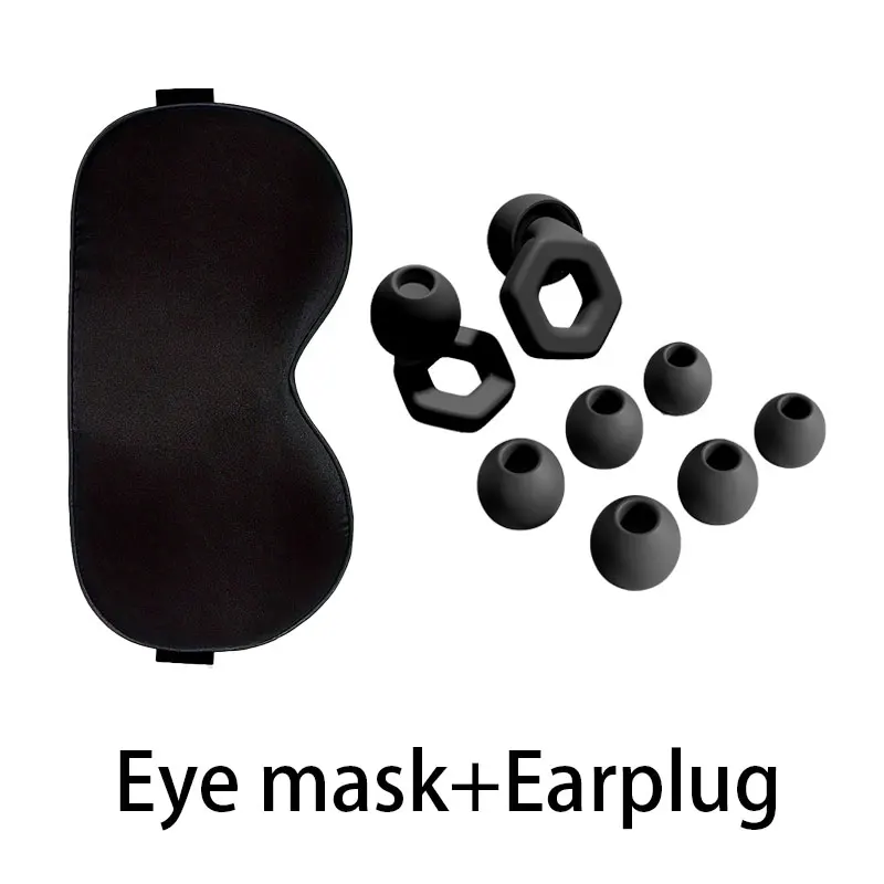 

HUAK Soft Sleep Set Eye Mask + Silicone Ear Plugs Perfect for sleep, siesta, travel, airplane, train, swimming, concerts