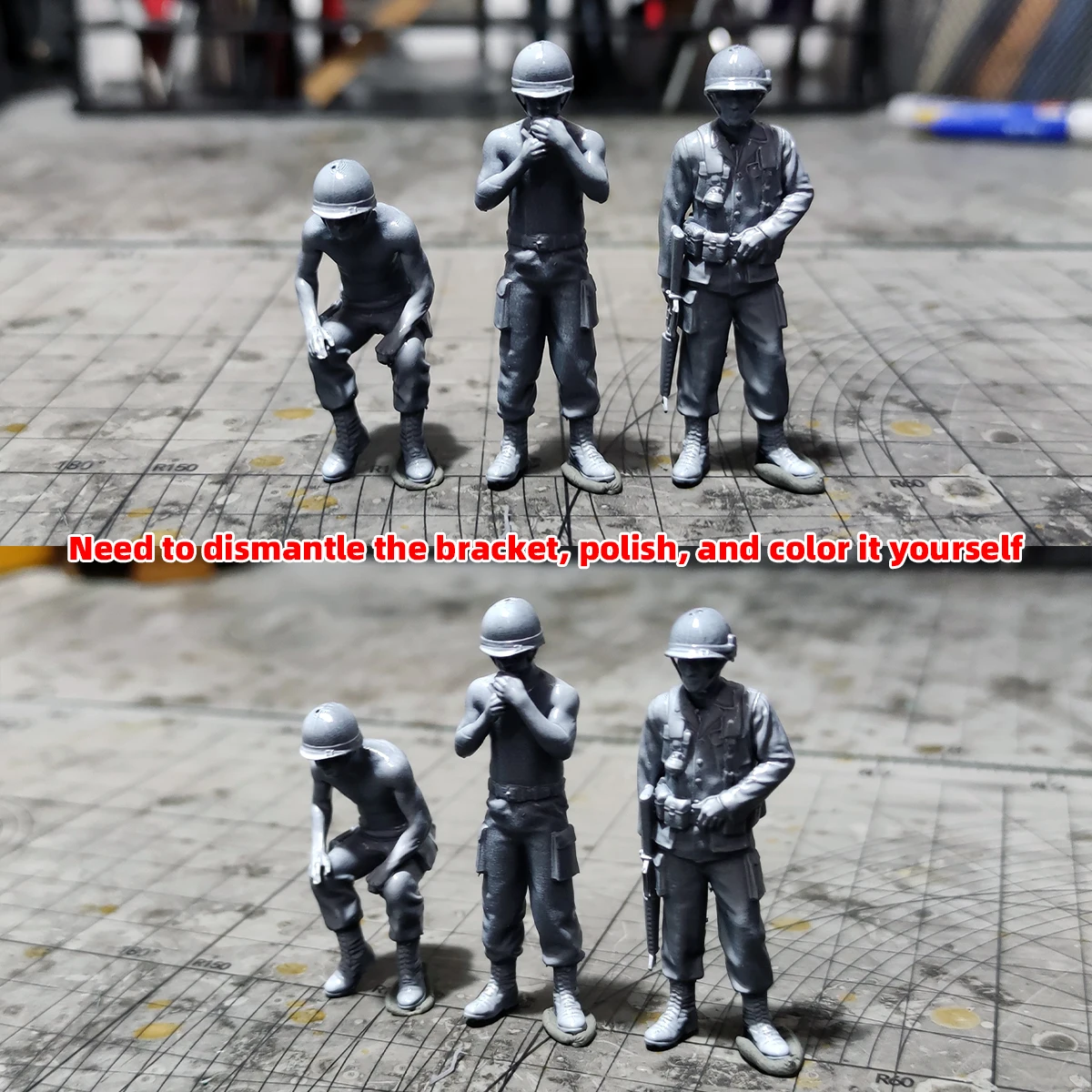 1/35 1/48 1/72 Maßstab Modellbausatz 3D Harz Miniatur-Soldatenfiguren Vietnam-Krieg US- und NVA-Soldaten Unbemalt Unmontiert Diorama – Detail 4