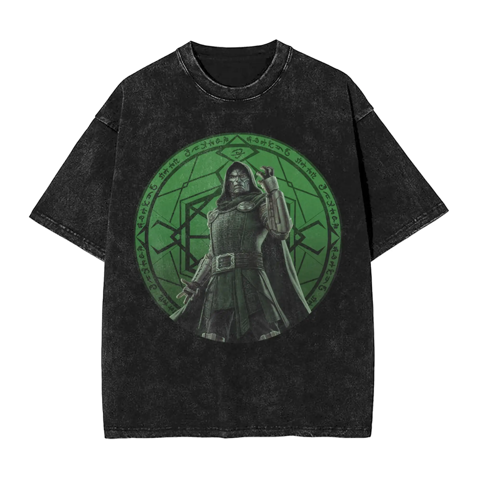 Dr Dooms Men T Shirt Washed  Vintage Tee Shirt Short Sleeve Crewneck T-Shirts 100% Cotton Plus Size Tops