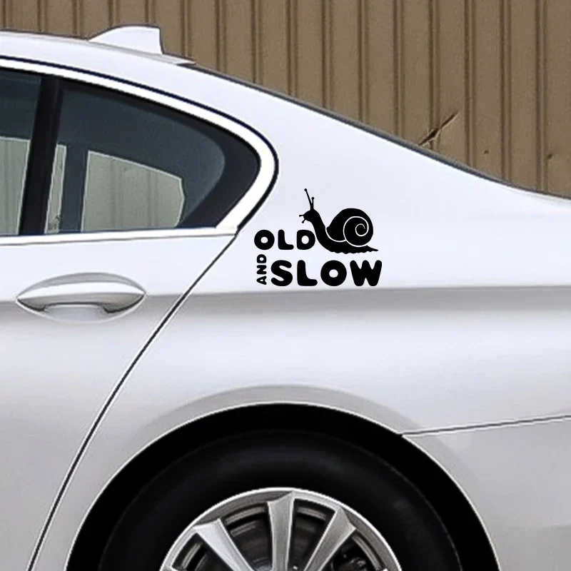 

1 шт. забавная виниловая наклейка с надписью "Old & Slow", водонепроницаемая наклейка для автомобиля, грузовика, мотоцикла