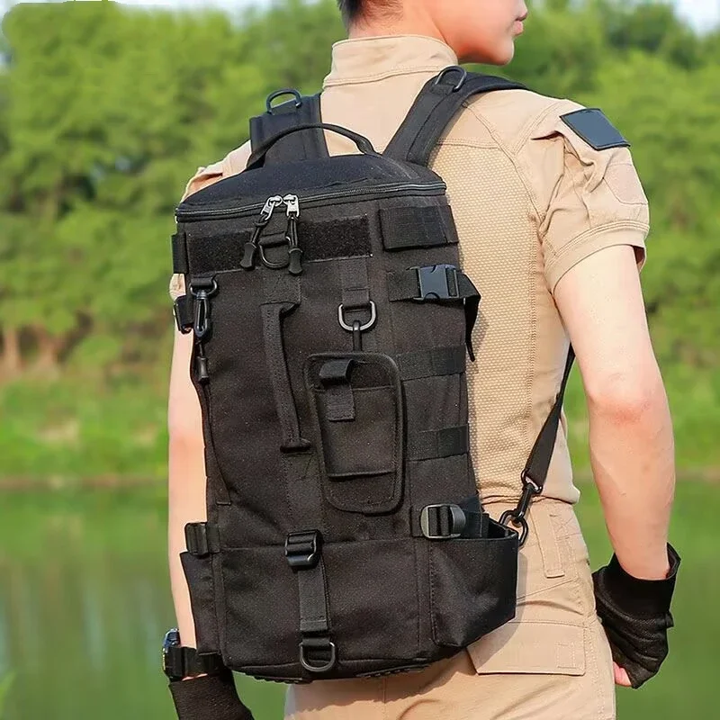 

Многофункциональный рюкзак для рыбалки, сумка для снастей с держателями для удочек, сумка для хранения рыболовного снаряжения, сумка Molle для кемпинга, пешего туризма, спорта на открытом воздухе