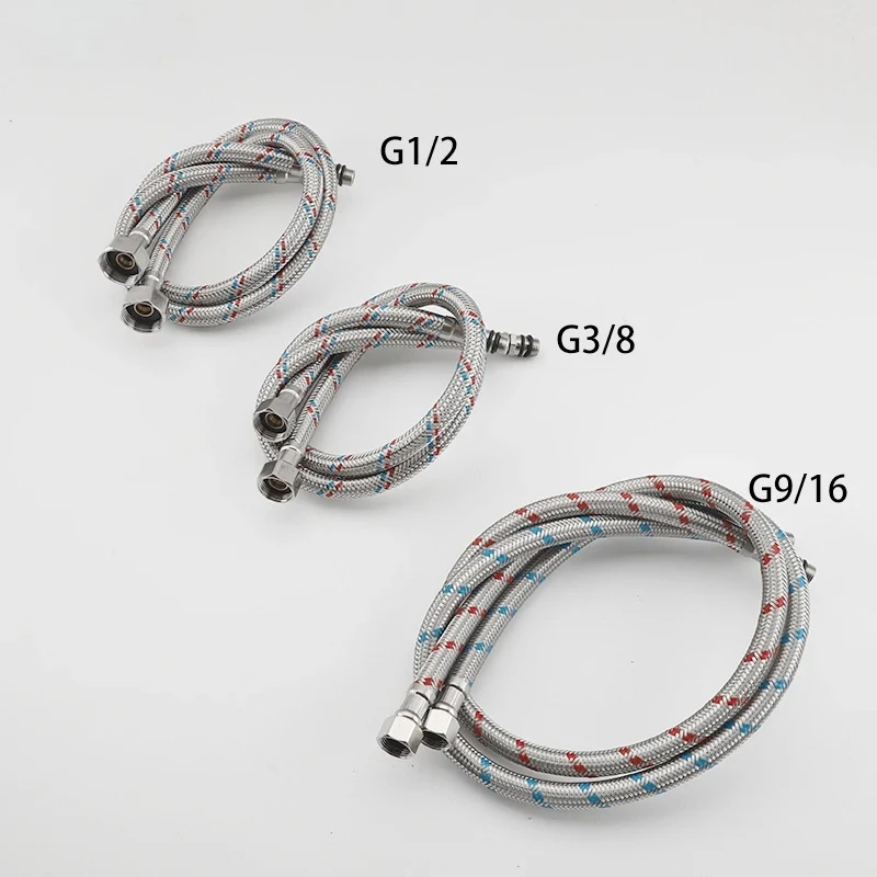 

G1/2 G3/8 G9/16 Stainless steel metal woven cold and hot water inlet hose Household toilet water heater accessories pipes